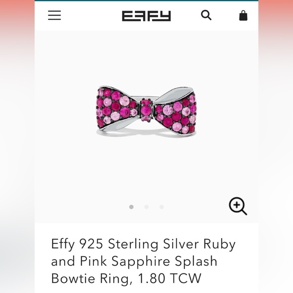 Effy Ruby and Pink Sapphire Bow Ring - Picture 1 of 7